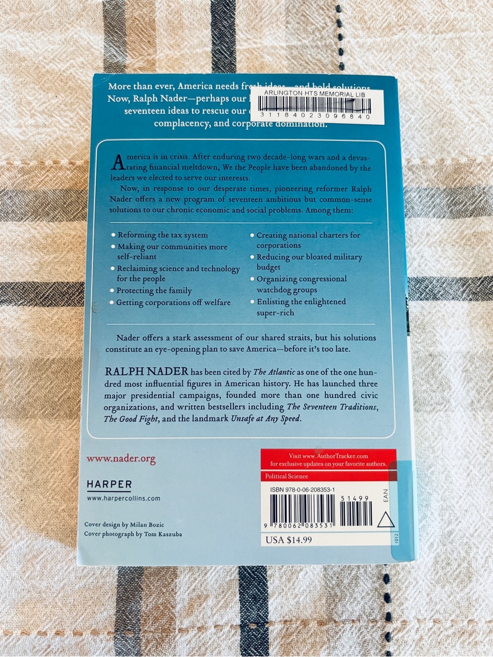 The Seventeen Solutions by Ralph Nader Soft Cover Book 2012 Ex Library Politics - Picture 2 of 10